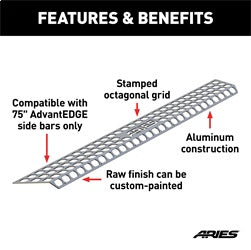 ARIES 2055175 - Paintable 75-Inch Raw Aluminum AdvantEDGE Running Board Step Pad