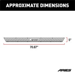 ARIES 2055185 - Paintable 85-Inch Raw Aluminum AdvantEDGE Running Board Step Pad