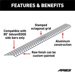 ARIES 2055185 - Paintable 85-Inch Raw Aluminum AdvantEDGE Running Board Step Pad