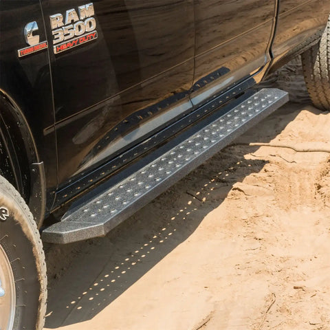 ARIES 2055550 - RidgeStep 6-1/2 x 75 Black Steel Running Boards, Select Ram 1500