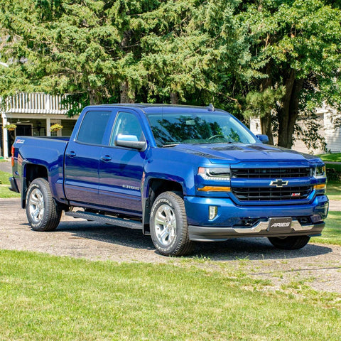 ARIES 2055551 - RidgeStep 6-1/2 x 75 Black Steel Running Boards, Select Silverado, Sierra Crew
