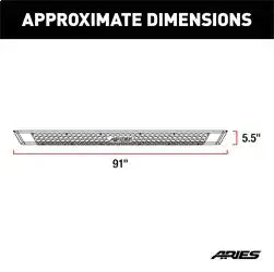 ARIES 2055991 - AdvantEDGE 5-1/2 x 91 Black Aluminum Side Bars (No Brackets)