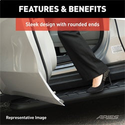 ARIES 2061015 - AeroTread 5 x 70 Black Stainless Running Boards, Select Toyota Highlander