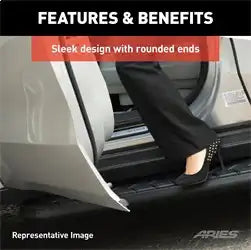 ARIES 2061038 - AeroTread 5 x 73 Black Stainless Running Boards, Select Nissan Pathfinder