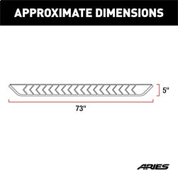 ARIES 2061041 - AeroTread 5 x 73 Black Stainless Running Boards, Select Chevrolet Blazer