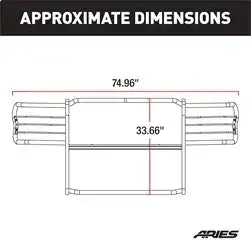 ARIES 2068 - 1-1/2-Inch Black Steel Grille Guard, No-Drill, Select Toyota Tacoma