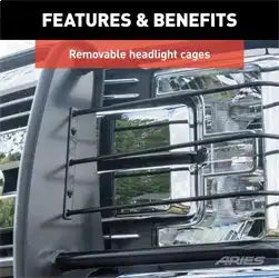 ARIES 2068 - 1-1/2-Inch Black Steel Grille Guard, No-Drill, Select Toyota Tacoma