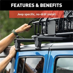 ARIES 2070450 - Jeep Roof Rack Crossbars for Wrangler JK (2-Pack)