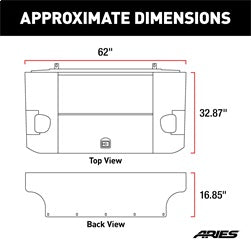 ARIES 2070465 - Black Aluminum Security Cargo Lid, Select Jeep JK Unlimited