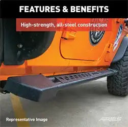 ARIES 2074110 - Rocker Step Running Boards, Select Dodge, Ram 1500, 2500, 3500