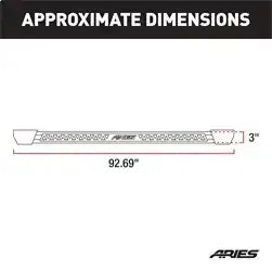 ARIES 2074153 - Black Steel Rocker Step Guard Running Boards, Select Toyota Tundra
