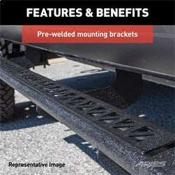 ARIES 2074153 - Black Steel Rocker Step Guard Running Boards, Select Toyota Tundra