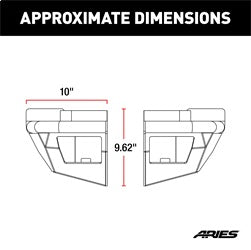 ARIES 2081222 - TrailChaser Jeep Wrangler Steel Rear Bumper Corners with LEDs