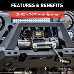 ARIES 2082046 - TrailChaser Jeep Wrangler JK Aluminum Front Bumper (Option 1)