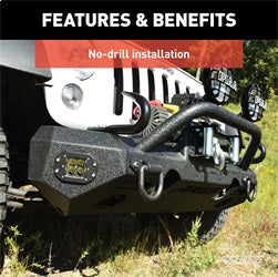 ARIES 2082058 - TrailChaser Jeep Wrangler JK Aluminum Front Bumper (Option 3)