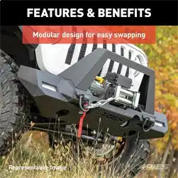 ARIES 2082088 - TrailChaser Jeep Wrangler JL, Gladiator Steel Front Bumper (Option 8)