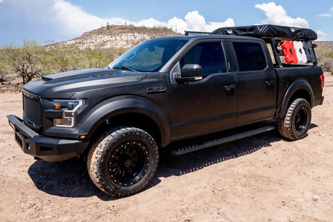 Raptor Series 2103-0377BT - 6.5 In Sawtooth Slide Track Running Boards Black Textured Aluminum 19-24 Ford Ranger Crew Cab
