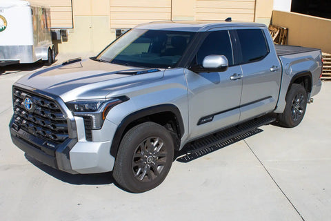 Raptor Series 2104-0142BT - 6.5 In Sawtooth Slide Track Running Boards Black Textured Aluminum 22-24 Toyota Tundra CrewMax Cab