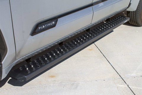 Raptor Series 2104-0142BT - 6.5 In Sawtooth Slide Track Running Boards Black Textured Aluminum 22-24 Toyota Tundra CrewMax Cab