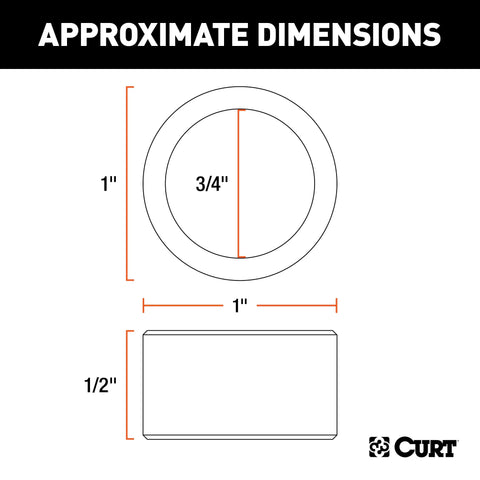 CURT 21101 Trailer Ball Reducer Bushing (From 1 to 3/4 Stem, Packaged)