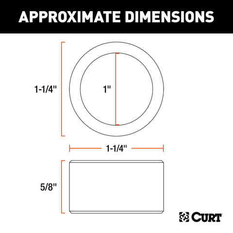 CURT 21200 Trailer Ball Reducer Bushing (From 1-1/4 to 1 Stem)