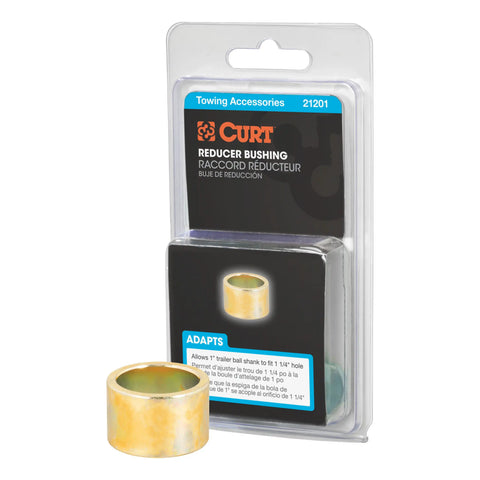 CURT 21201 Trailer Ball Reducer Bushing (From 1-1/4 to 1 Stem, Packaged)