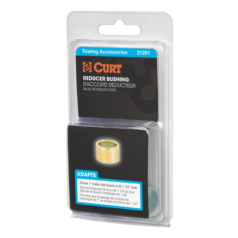 CURT 21201 Trailer Ball Reducer Bushing (From 1-1/4 to 1 Stem, Packaged)
