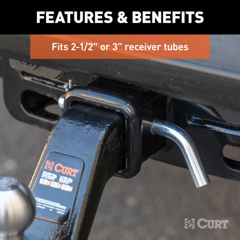 CURT 21506 - Heavy-Duty 5/8in. Hitch Pin with Groove (2-1/2in. or 3in. Receiver Zinc Packag