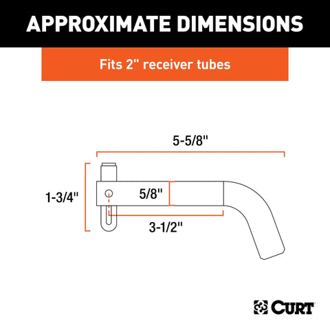 CURT 21551 Swivel Trailer Hitch Pin, 5/8-Inch Diameter, Fits 2-Inch Receiver