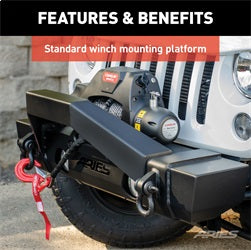 ARIES 2156000 - TrailCrusher Jeep Wrangler JK Steel Front Bumper, 12.5K