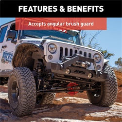 ARIES 2156000 - TrailCrusher Jeep Wrangler JK Steel Front Bumper, 12.5K