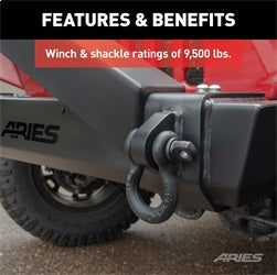ARIES 2156001 - TrailCrusher Jeep Wrangler TJ Steel Front Bumper, 9.5K
