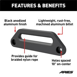 ARIES 2156070 - Black Aluminum Hawse Fairlead