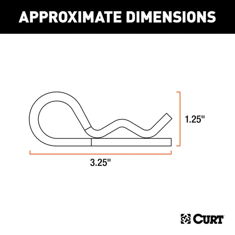 CURT 21601 Trailer Hitch Clip for 1/2 or 5/8-Inch Pin