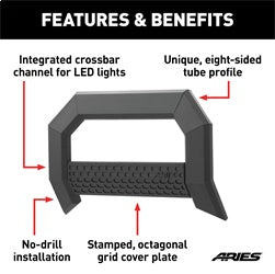ARIES 2163000 - AdvantEDGE Black Aluminum Truck Bull Bar, Select Ford F-150