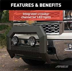 ARIES 2163000 - AdvantEDGE Black Aluminum Truck Bull Bar, Select Ford F-150