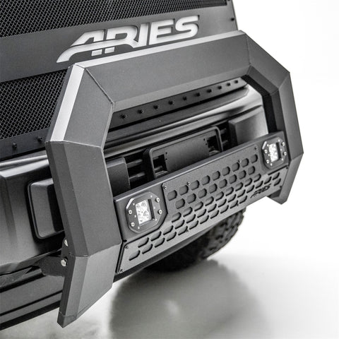 ARIES 2165101 - AdvantEDGE 5-1/2 Black Aluminum Bull Bar with Lights, Select Ram 2500, 3500