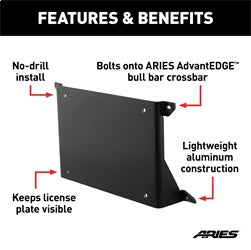 ARIES 2169000 - AdvantEDGE Bull Bar License Plate Bracket