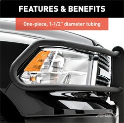 ARIES 2170029 - Pro Series Black Steel Grille Guard with Light Bar, Select Nissan Titan XD