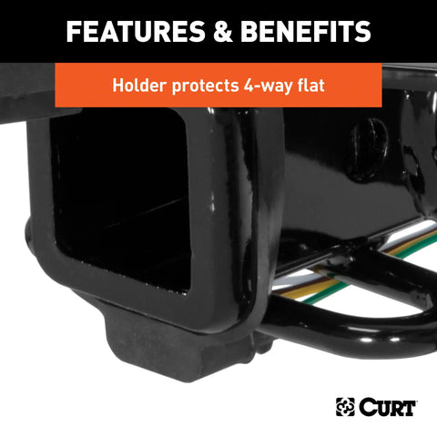 CURT 21728 2 Rubber Hitch Tube Cover with 4-Way Flat Holder (Packaged)