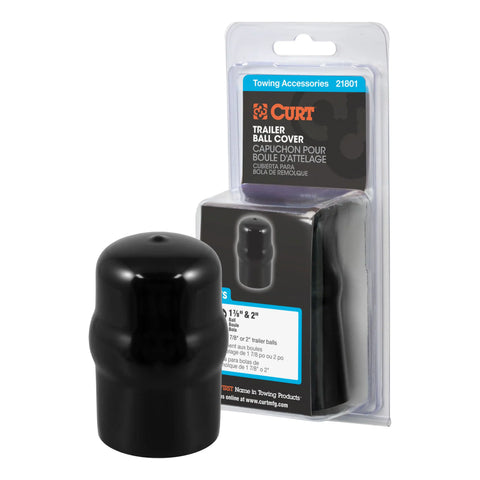 CURT 21801 Black Rubber Trailer Hitch Ball Cover, 1-7/8 or 2-Inch Diameter