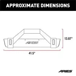 ARIES 2186001 - TrailCrusher Jeep Wrangler TJ Steel Front Bumper with Brush Guard, 9.5K