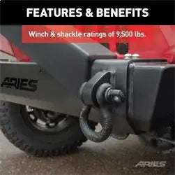ARIES 2186001 - TrailCrusher Jeep Wrangler TJ Steel Front Bumper with Brush Guard, 9.5K