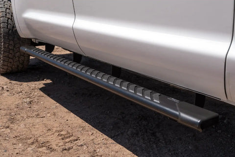 Raptor Series 2204-0143BT - 5 In OEM Style Full Tread Slide Track Running Boards Black Textured Aluminum 07-21 Toyota Tundra CrewMax Cab