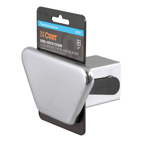 CURT 22101 - Chrome Steel Trailer Hitch Cover Fits 2-Inch Receiver