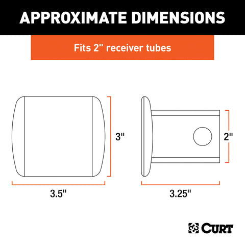 CURT 22170 Chrome Plastic Trailer Hitch Cover, Fits 2-Inch Receiver