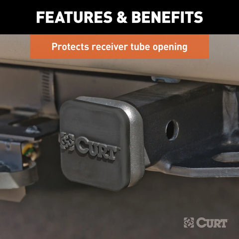 CURT 22275 Rubber Trailer Hitch Cover, Fits 1-1/4-Inch Receiver
