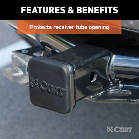 CURT 22276 Rubber Trailer Hitch Cover, Fits 2-Inch Receiver