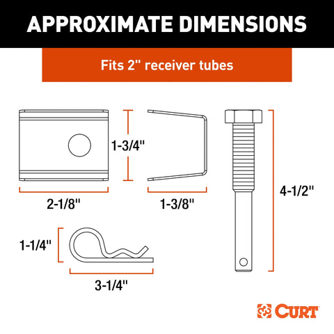 CURT 22323 - Anti-Rattle Hitch Pin Shim Device Fits 2-Inch Receiver 5/8-In Hole