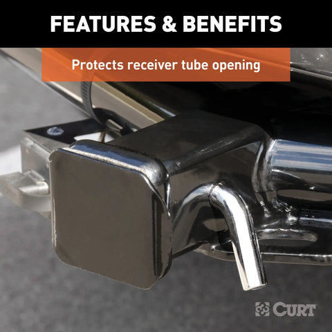 CURT 22750 - Black Steel Trailer Hitch Cover Fits 2-Inch Receiver